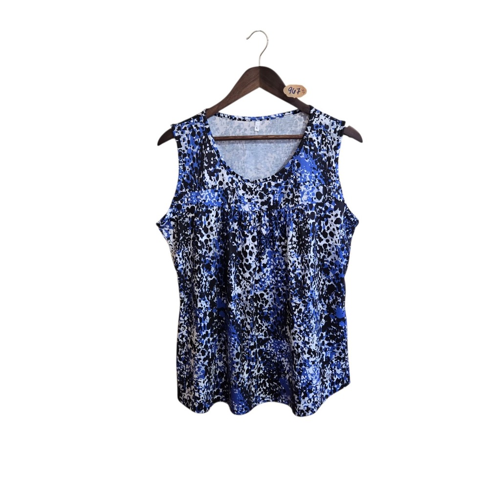 Unbranded‎ Women's Tank Top Size LG Floral Print Scoop Neck Sleeveless